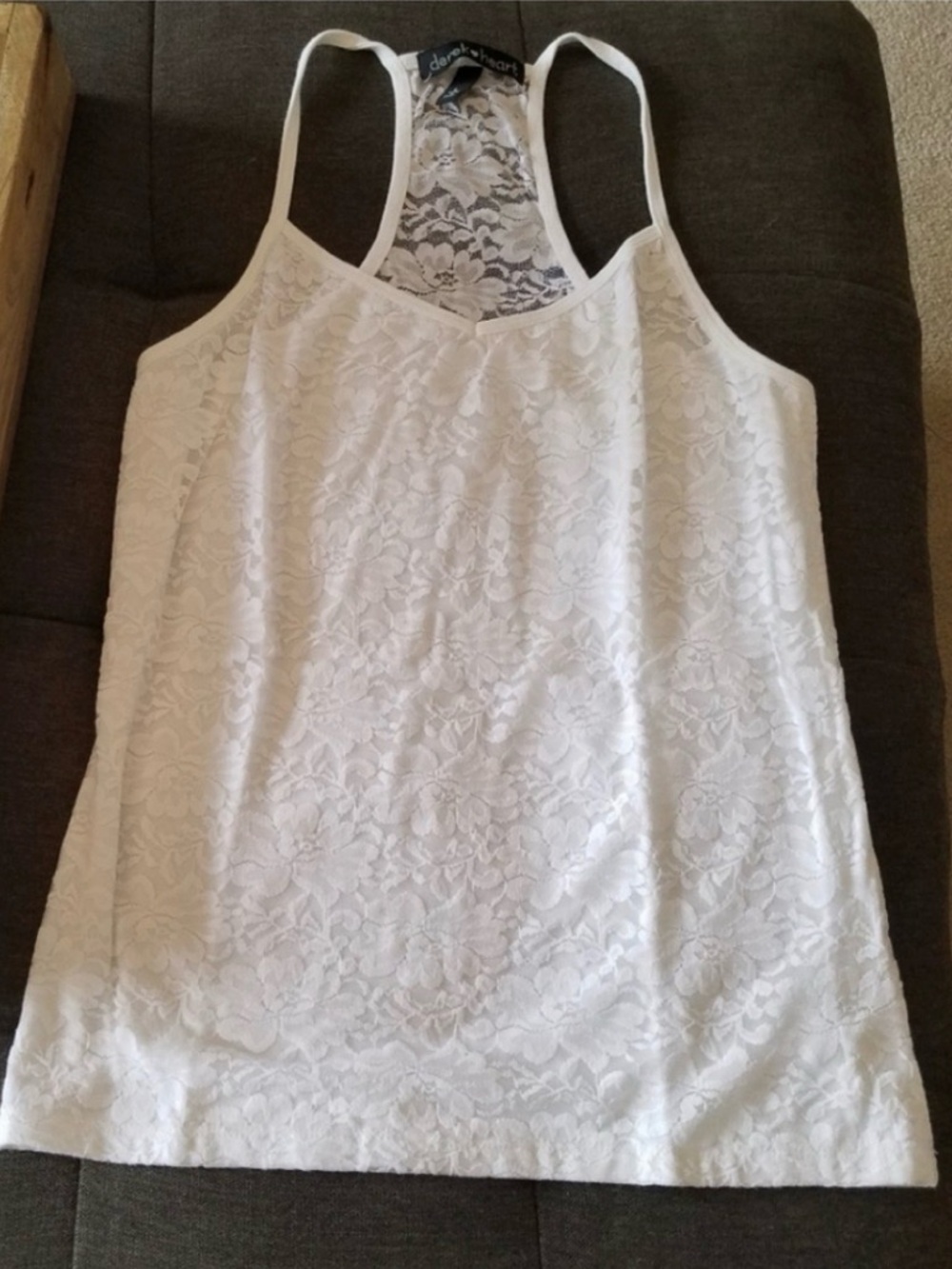 Bright White Lace Racerback Cami Top